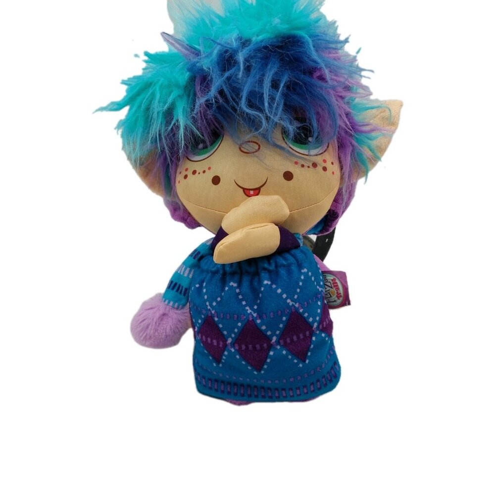 Flip Zee Troll Doll Winter Wonderland Stuffed Purple Blue 12" plush